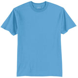 Mens Tall 50/50 Cotton/Poly T-Shirts Large Tall Aquatic Blue Short Sleeve T-Shirts