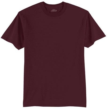 Mens Tall 50/50 Cotton/Poly T-Shirts Large Tall Athletic Maroon Short Sleeve T-Shirts
