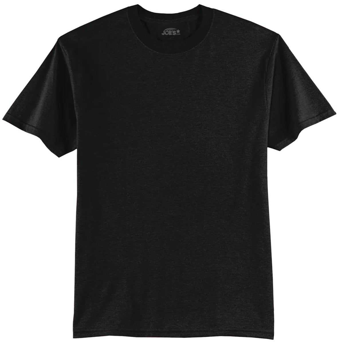 Mens Tall 50/50 Cotton/Poly T-Shirts Large Tall Jet Black Short Sleeve T-Shirts