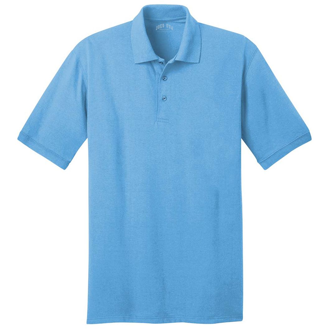 Men's Tall 5.5 - Ounce Jersey Knit Polo Aquatic Blue Large Tall Polos/Knits
