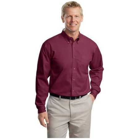 Men's Tall Long Sleeve Easy Care Shirt Light Blue/ Light Stone Large Tall