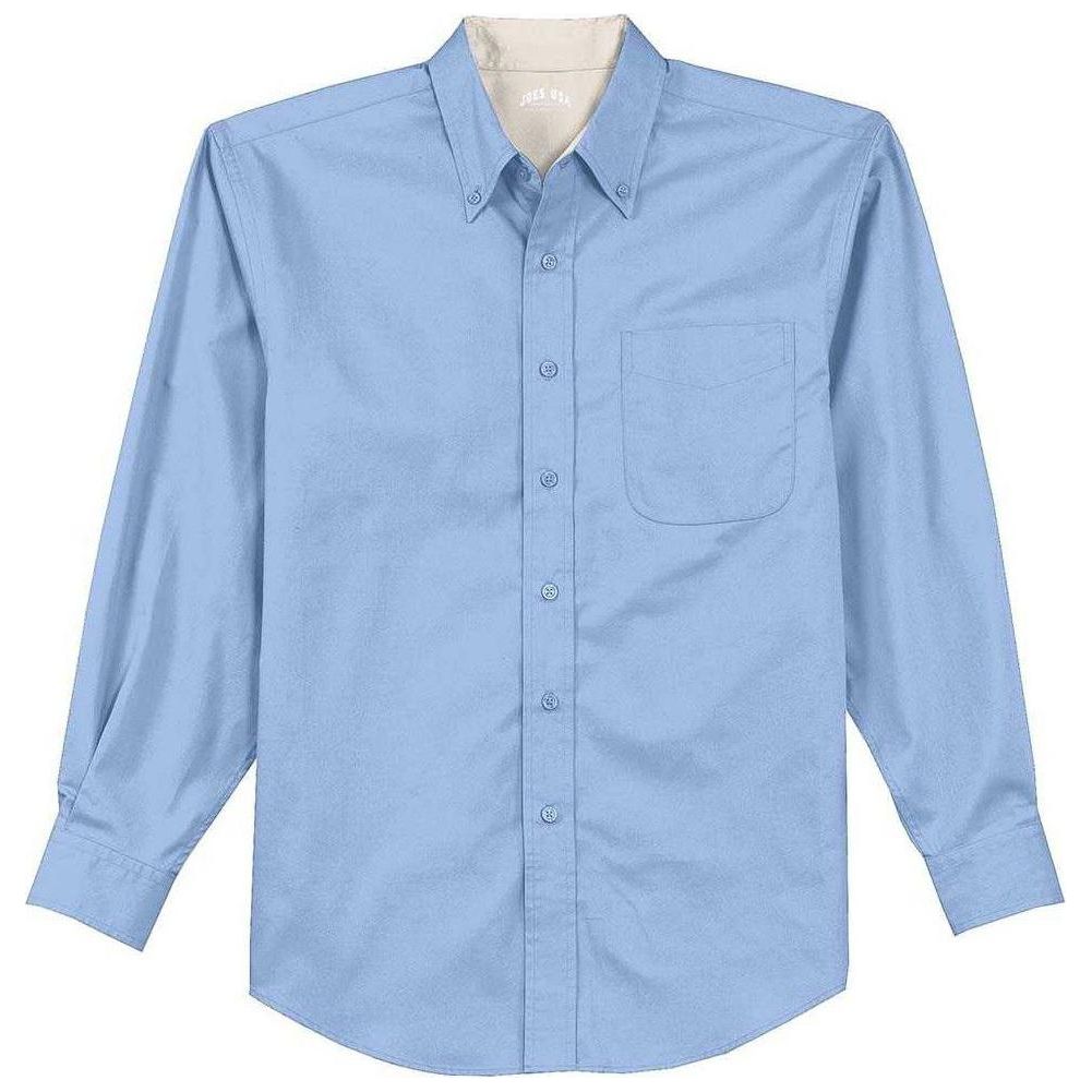 Men's Tall Long Sleeve Easy Care Shirt Light Blue/ Light Stone Large Tall