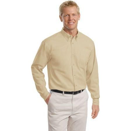 Men's Tall Long Sleeve Easy Care Shirt Light Blue/ Light Stone Large Tall