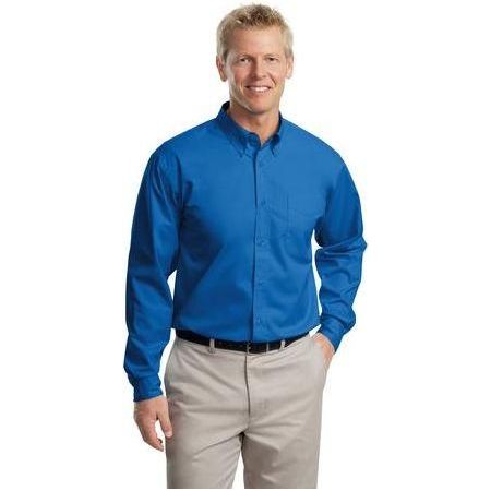 Men's Tall Long Sleeve Easy Care Shirt Light Blue/ Light Stone Large Tall