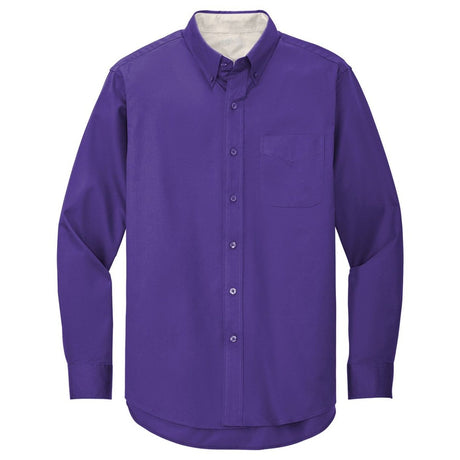 Men's Tall Long Sleeve Easy Care Shirt Purple Large Tall