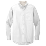 Men's Tall Long Sleeve Easy Care Shirt White/ Light Stone Large Tall