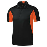 Men's Tall Side Blocked Micropique Sport - Wick Polo Black / Deep Orange Large Tall Polos/Knits