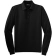 Mens Tall Silk Touch Long Sleeve Polo Large Tall Black Polos/Knits