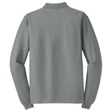 Mens Tall Silk Touch Long Sleeve Polo Large Tall Cool Grey Polos/Knits