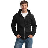 Mens Tall Ultimate Full - Zip Hooded Sweatshirt Large Tall Jet Black Zip Hoodies