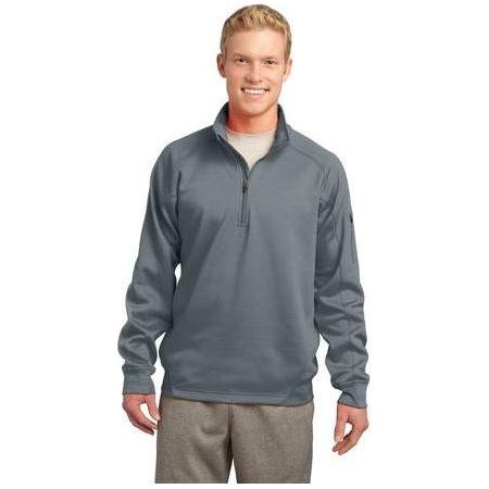 Mens Tech Fleece 1/4 - Zip Pullover Small Grey Heather
