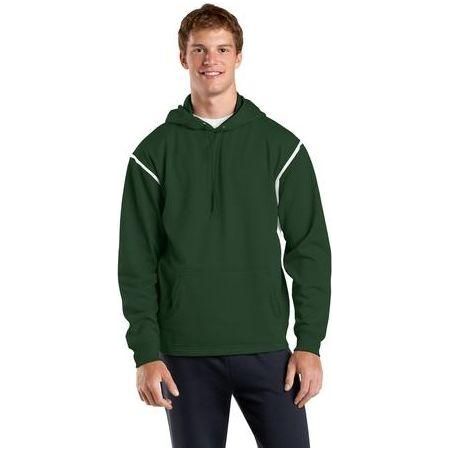 Mens Tech Fleece Hooded Sweatshirt Forest Green/White Medium Sweatshirts