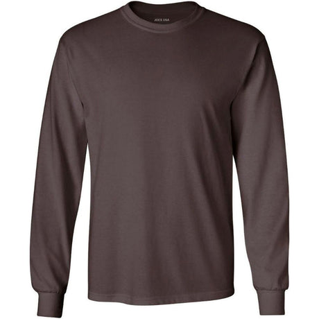Mens Ultra Cotton 100% Cotton Long Sleeve T-Shirt Dark Chocolate Brown Small Long Sleeve T-Shirts