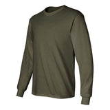 Mens Ultra Cotton 100% Cotton Long Sleeve T-Shirt Military Green Small Long Sleeve T-Shirts