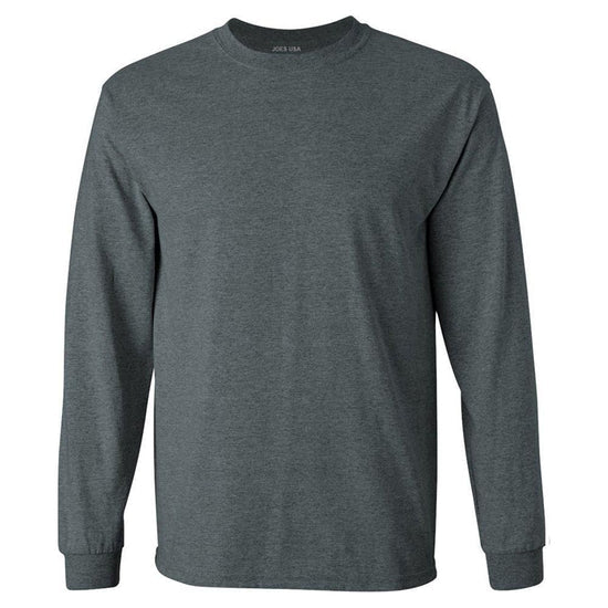 Mens Ultra Cotton 50/50 Cotton Poly Long Sleeve T-Shirt - Dark Heather Grey Dark Heather Grey Small Long Sleeve T-Shirts