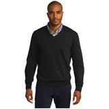 Men's V - Neck Sweater Black 2X - Large