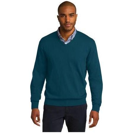 Men's V - Neck Sweater Medium Heather Grey 4X - Large