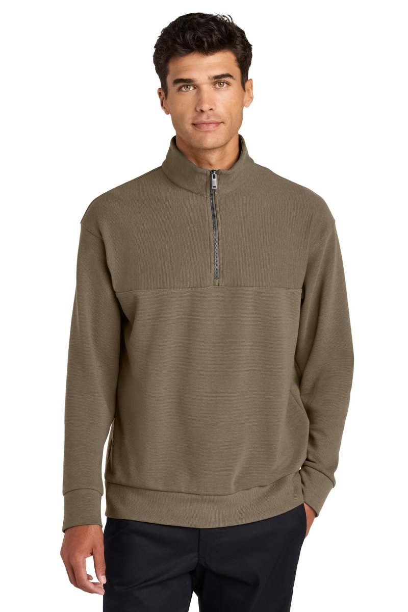 Mercer+Mettle ® Linear Texture 1/4 - Zip MM3040 - Mercer+Mettle MM3040 Warm Taupe XS Sweatshirts/Fleece