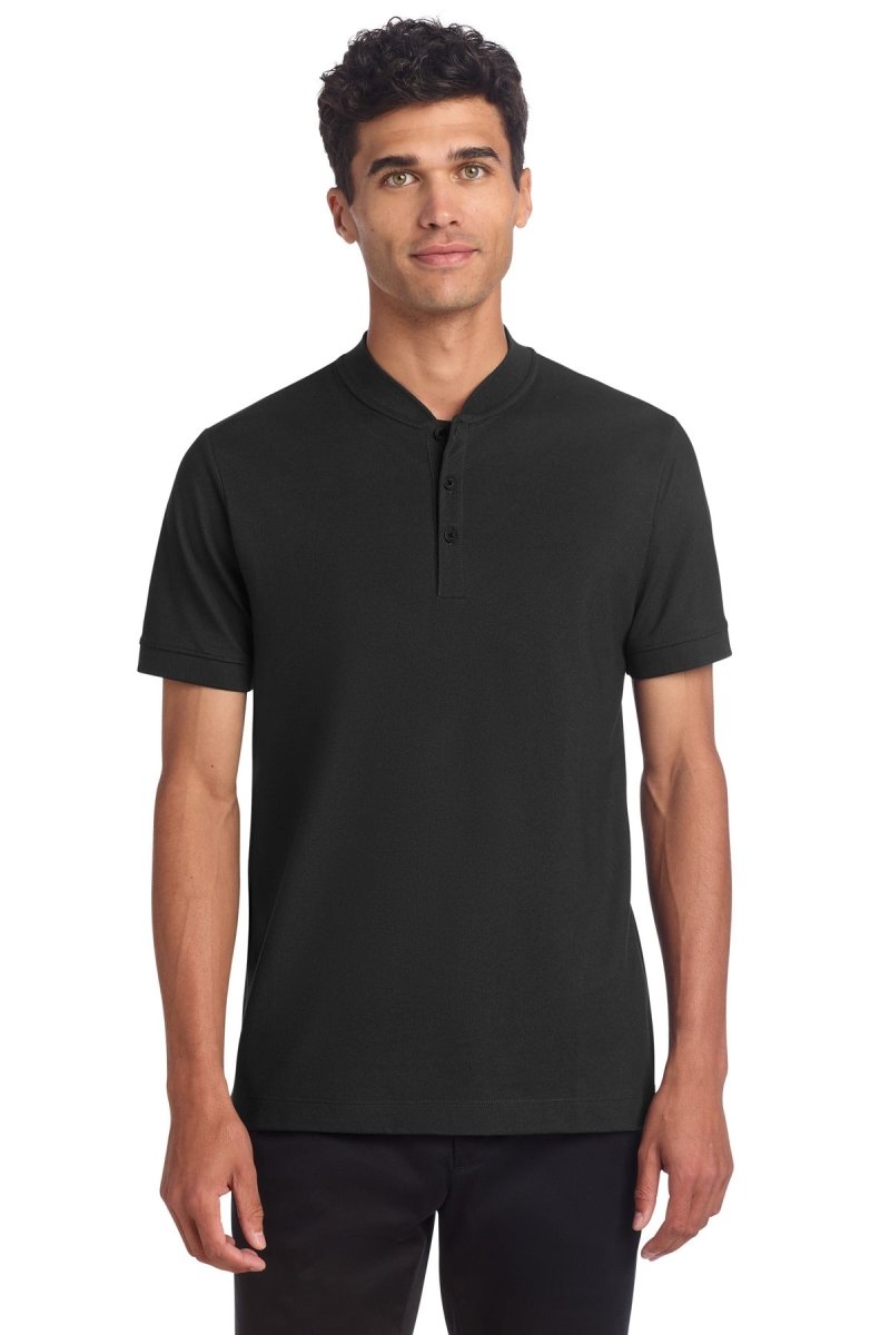 Mercer+Mettle ® Stretch Pique Henley MM1008 - Mercer+Mettle MM1008 Deep Black XS Polos/Knits