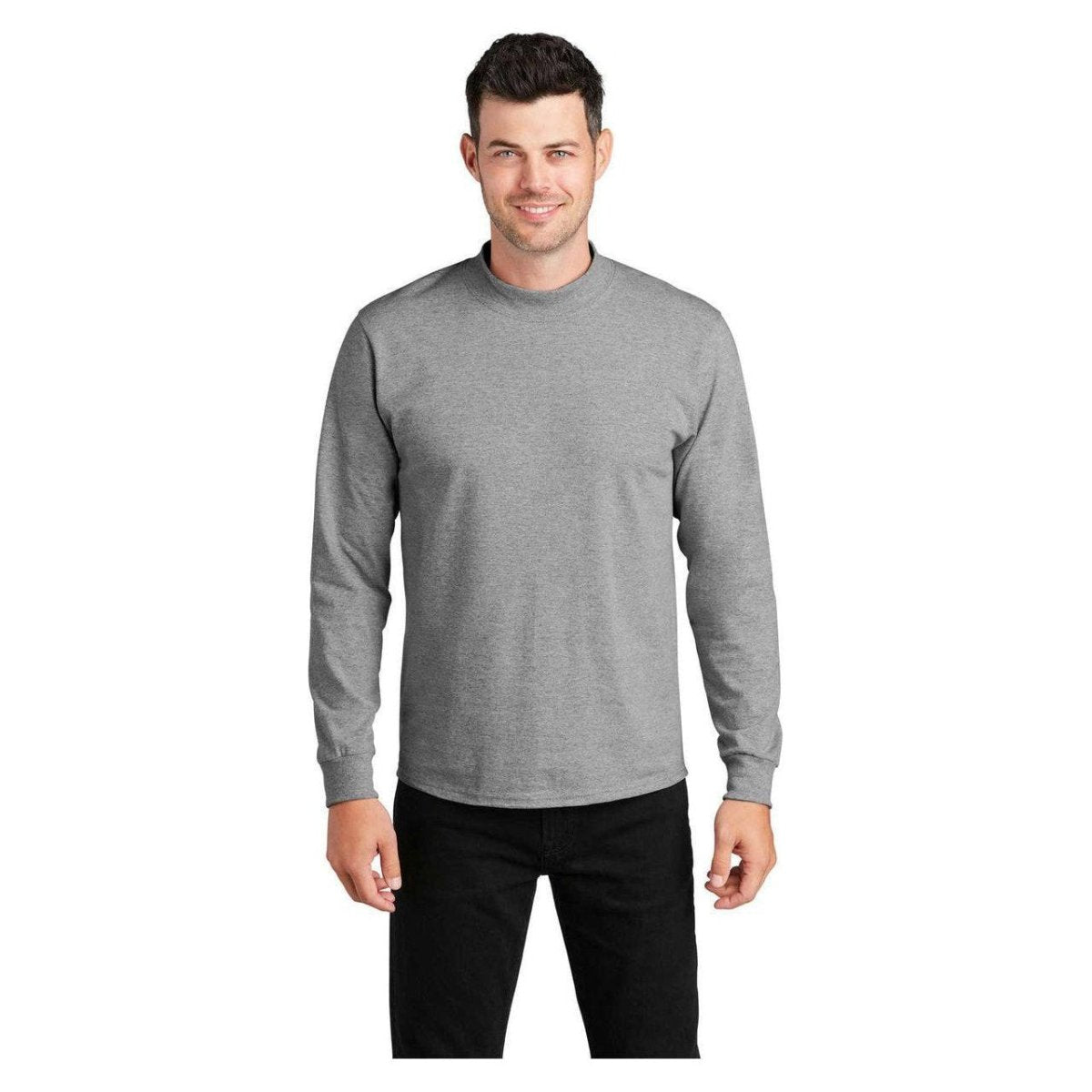 Mock Turtleneck Small Athletic Heather
