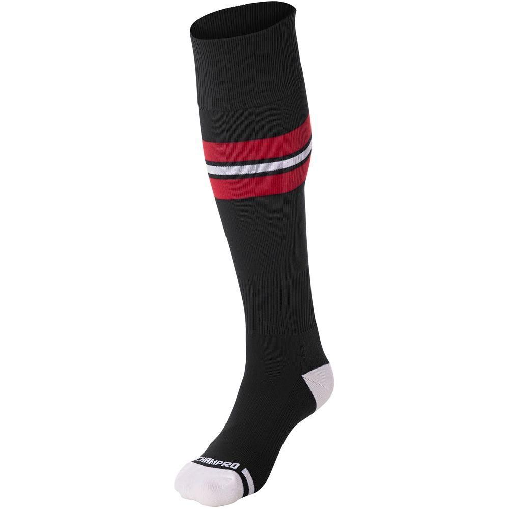 MULTI SPORT STRIPED SOCK | Champro AS3 Black, Scarlet, White X - Small Accessories