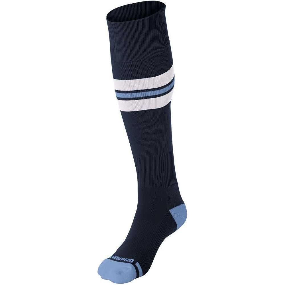 MULTI SPORT STRIPED SOCK | Champro AS3 Navy, White, Light Blue Small Accessories
