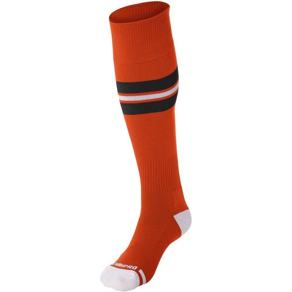 MULTI SPORT STRIPED SOCK | Champro AS3 Orange, Black, White Small Accessories