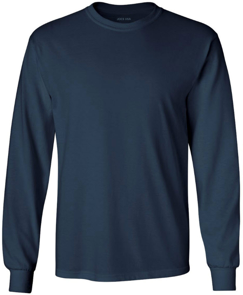 Joe's USA Mens Long Sleeve Heavyweight 6.1-ounce Cotton T-Shirts in Regular, Big and Tall Sizes