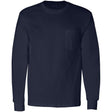 Joe's USA Men's Ultra Cotton 100% Cotton Long Sleeve T-Shirt with Pocket Joe's USA Small True Navy