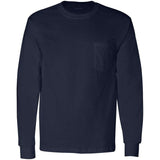 Mens TALL Long Sleeve Essential T-Shirt with Pocket Joe's USA Large Tall True Navy