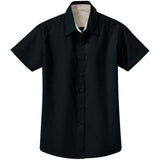 Womens Short Sleeve Wrinkle Resistant Easy Care Shirts-Navy/LightStone Joe's USA Navy / Light Stone X-Small