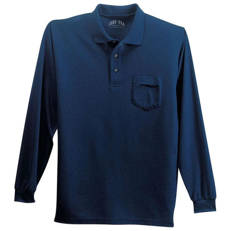 Long Sleeve Silk Touch™ Polo with Pocket Polos/Knits Joe's USA True Navy X-Small