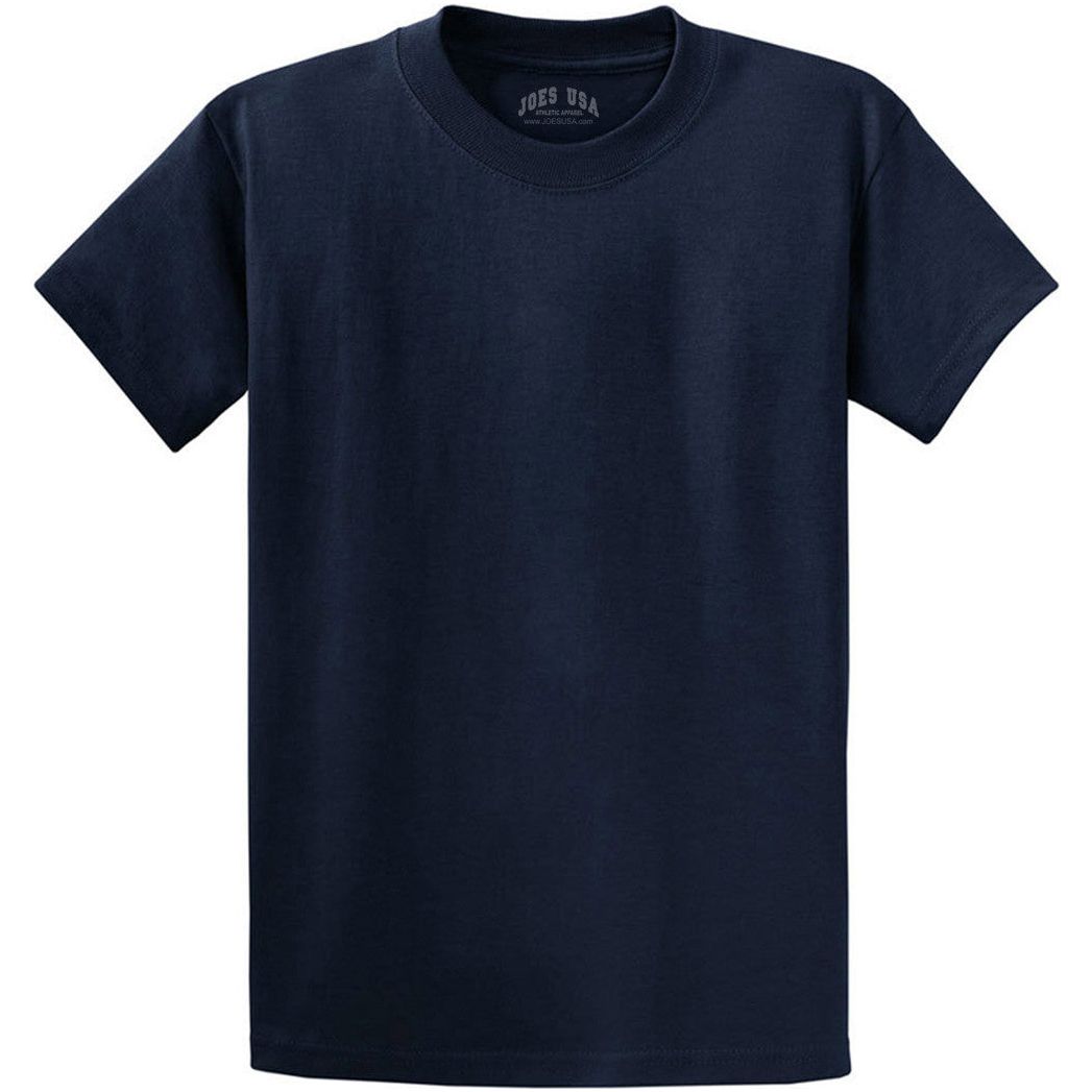 Men's Durable 100% Heavyweight Cotton T-Shirts in Regular, Big, and Tall Sizes Joe's USA Men's Apparel - Navy