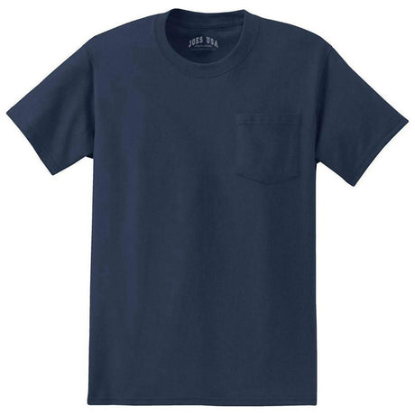 Joe's USA Mens Pocket Tee's 6.1-ounce, 100% Cotton T-Shirts - True Navy T-Shirts Joe's USA True Navy Small