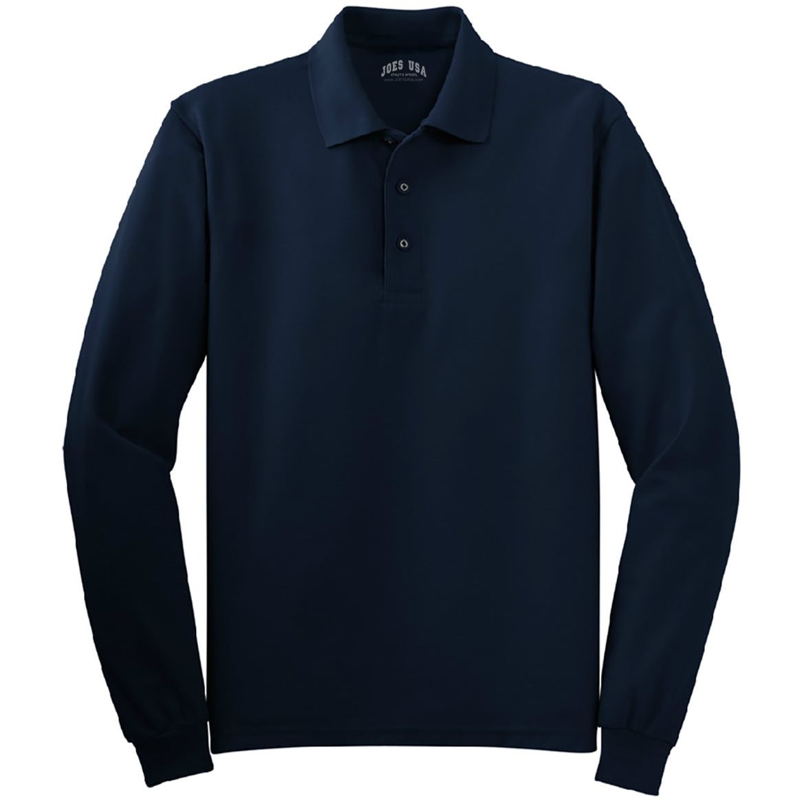 Mens Tall Silk Touch Long Sleeve Polo Polos/Knits Joe's USA Large Tall Navy