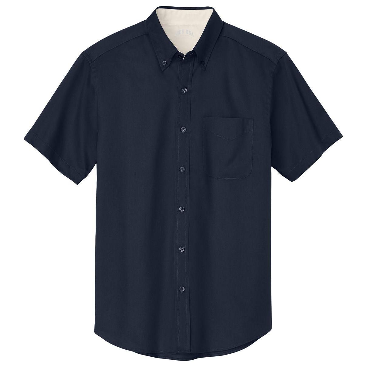 Joe's Men's Short Sleeve Button-Up Shirt - Navy / Light Stone Woven Shirts Joe's USA Navy / Light Stone Small