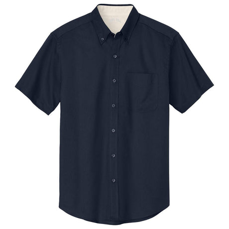 Joe's Men's Short Sleeve Button-Up Shirt - Navy / Light Stone Woven Shirts Joe's USA Navy / Light Stone Small