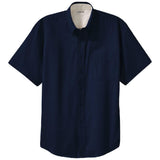 Joe's USA Tall Short Sleeve Easy Care Shirt Joe's USA Large Tall Navy / Light Stone
