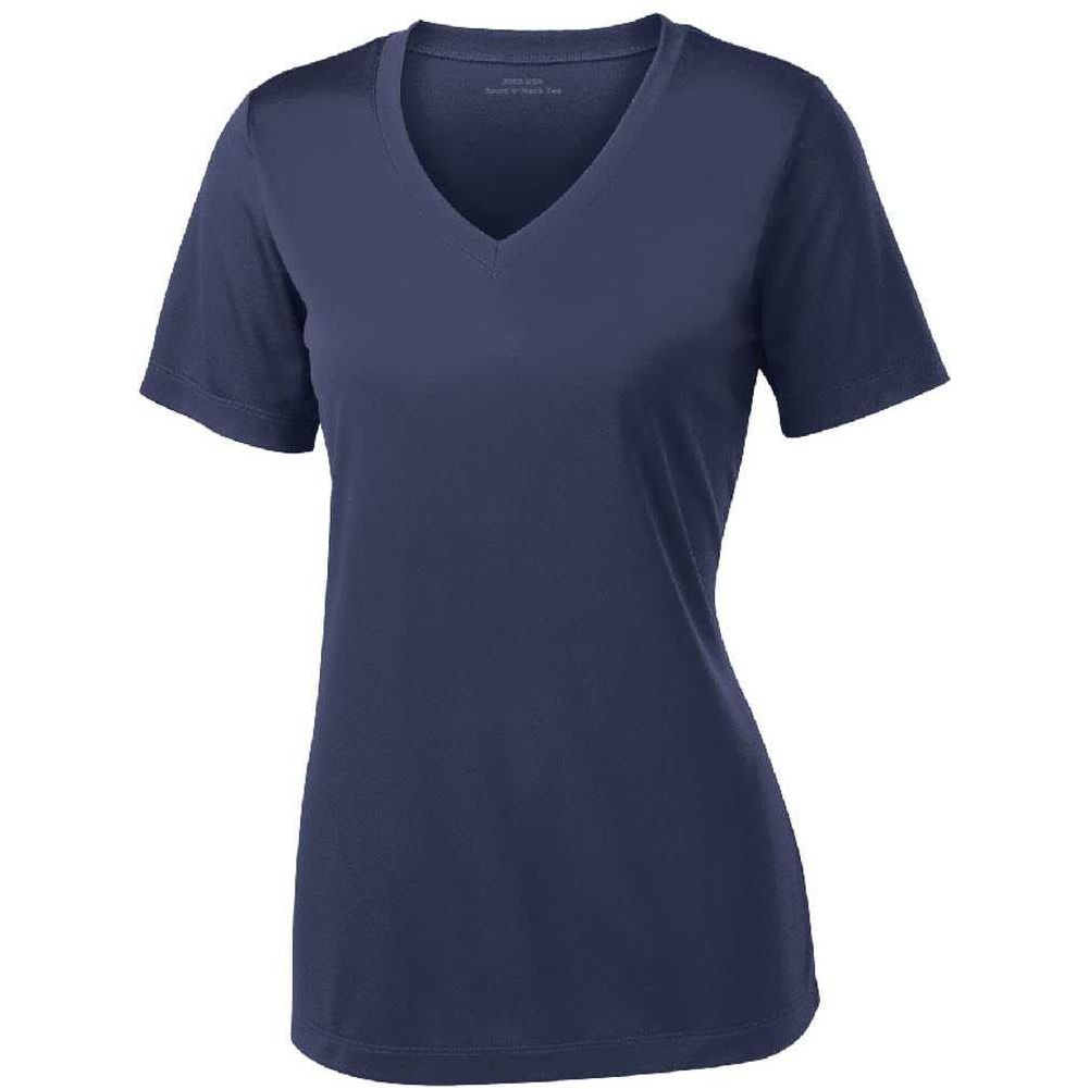 Women's Athletic All Sport V-Neck Tee Shirt in 15 Colors - Sizes XS-4XL DRI-EQUIP Womens Apparel