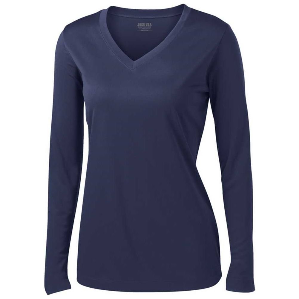 Ladies Long Sleeve Moisture Wicking Athletic Shirts in Sizes XS-4XL Joe's USA Womens Apparel