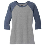 Ladies Perfect Tri 3/4-Sleeve Raglan Joe's USA Navy Frost / Grey Frost X-Small