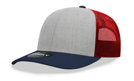 Decky 6 Panel Mid Profile Structured Cotton Blend Trucker | Decky 6021