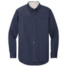 Men's Long Sleeve Wrinkle Resistant Easy Care Shirts in 26 Colors. Sizes XS-6XL - Navy / Light Stone Woven Shirts Joe's USA Navy / Light Stone Small