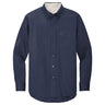 Men's Tall Long Sleeve Easy Care Shirt Joe's USA Navy/ Light Stone Large Tall