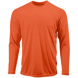 Mens Long Sleeve Moisture Wicking Athletic Shirts in Mens Sizes XS-4XL - Neon Orange Activewear DRI-EQUIP Neon Orange X-Small