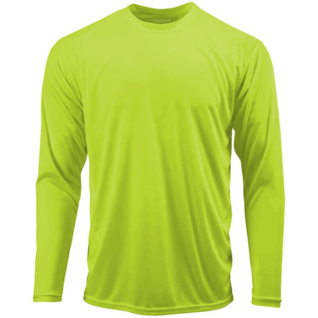 Mens Long Sleeve Moisture Wicking Athletic Shirts in Mens Sizes XS-4XL - Neon Yellow Activewear DRI-EQUIP Neon Yellow X-Small