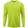 Mens Long Sleeve Moisture Wicking Athletic Shirts in Mens Sizes XS-4XL - Neon Yellow Activewear DRI-EQUIP Neon Yellow X-Small