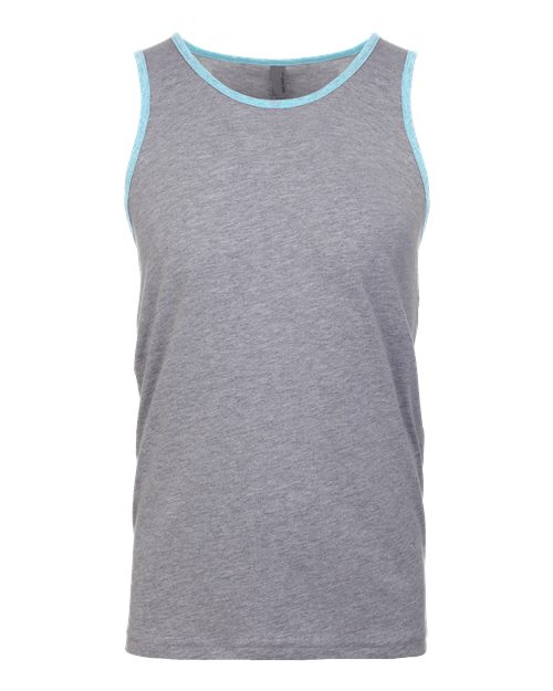 Next Level Men's Cotton Muscle Tank - Next Level 3633 Heather Grey/ Cancun XS