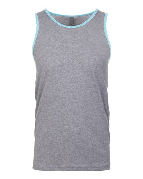 Next Level Men's Cotton Muscle Tank - Next Level 3633 Heather Grey/ Cancun XS