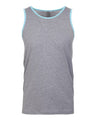 Next Level Men's Cotton Muscle Tank - Next Level 3633 Heather Grey/ Cancun XS